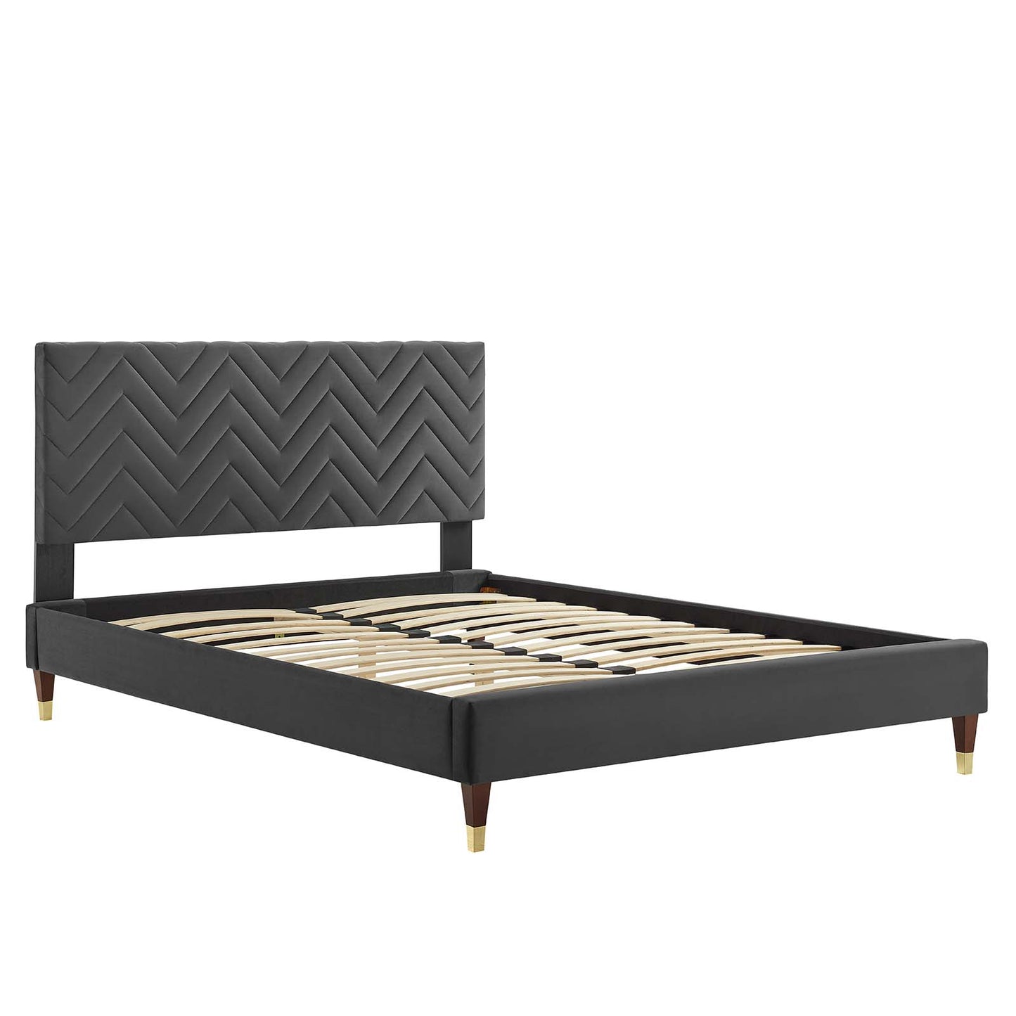 Leah Chevron Tufted Performance Velvet Twin Platform Bed By Modway - MOD-6981 | Beds | Modishstore - 5