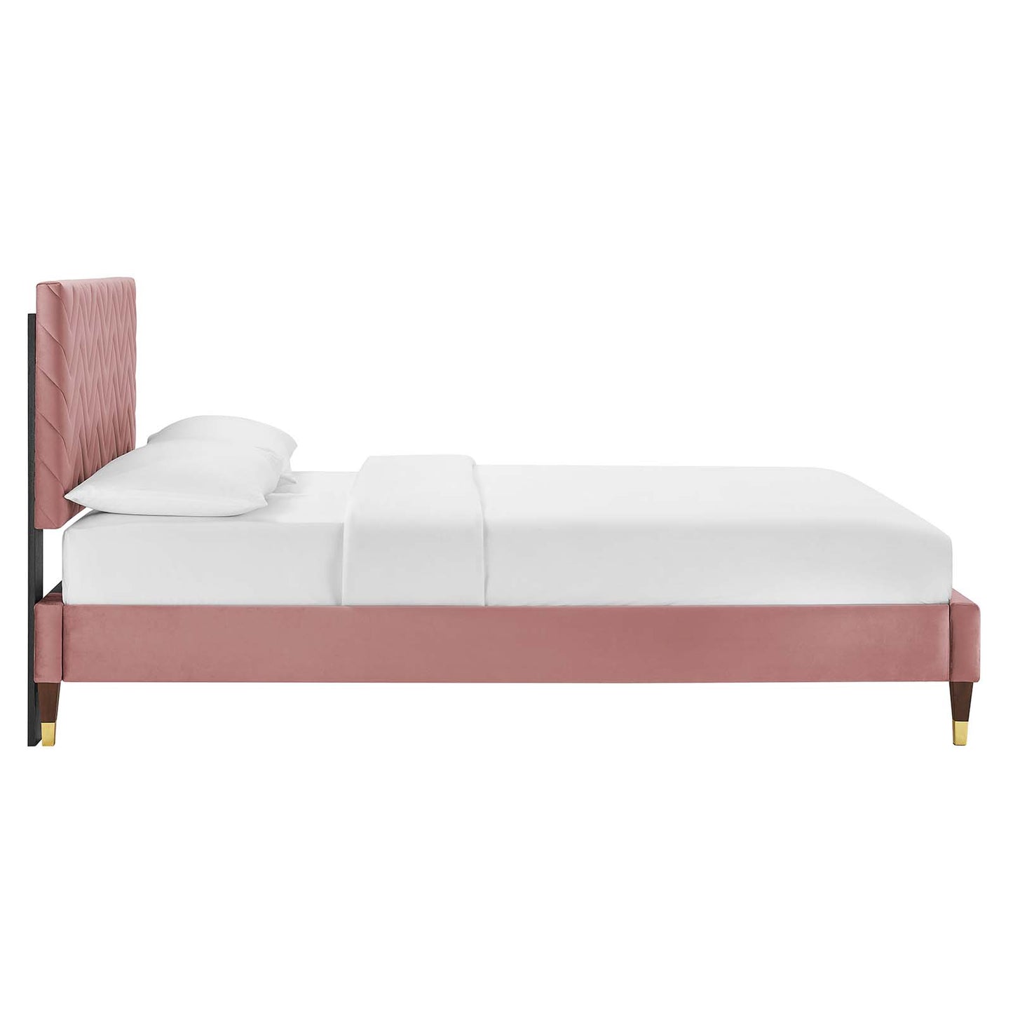 Leah Chevron Tufted Performance Velvet Twin Platform Bed By Modway - MOD-6981 | Beds | Modishstore - 10