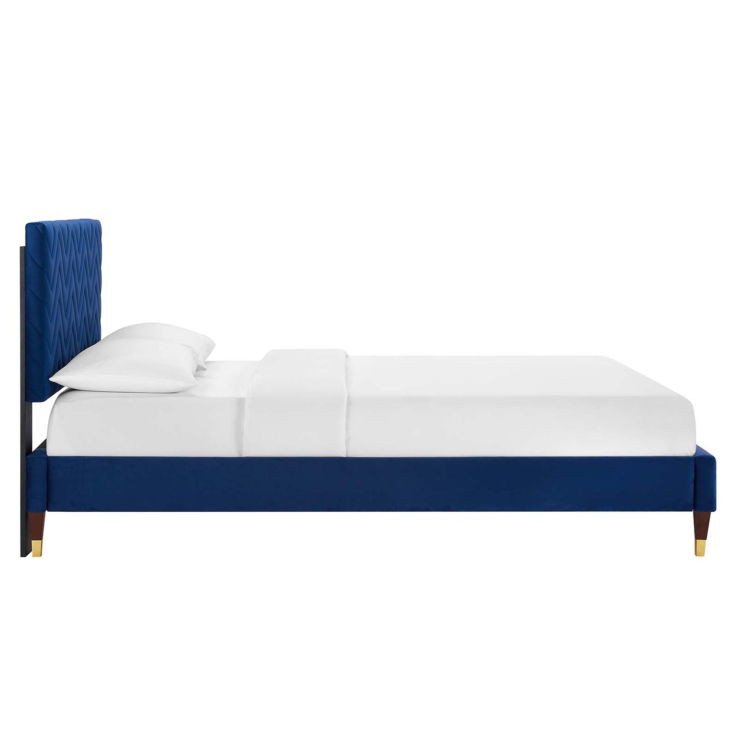 Leah Chevron Tufted Performance Velvet Twin Platform Bed By Modway - MOD-6981 | Beds | Modishstore - 18