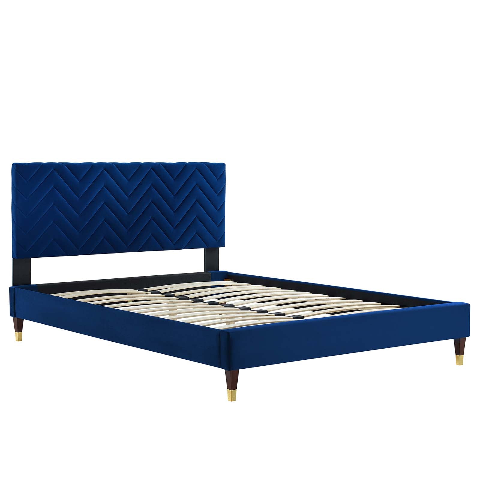 Leah Chevron Tufted Performance Velvet Twin Platform Bed By Modway - MOD-6981 | Beds | Modishstore - 20