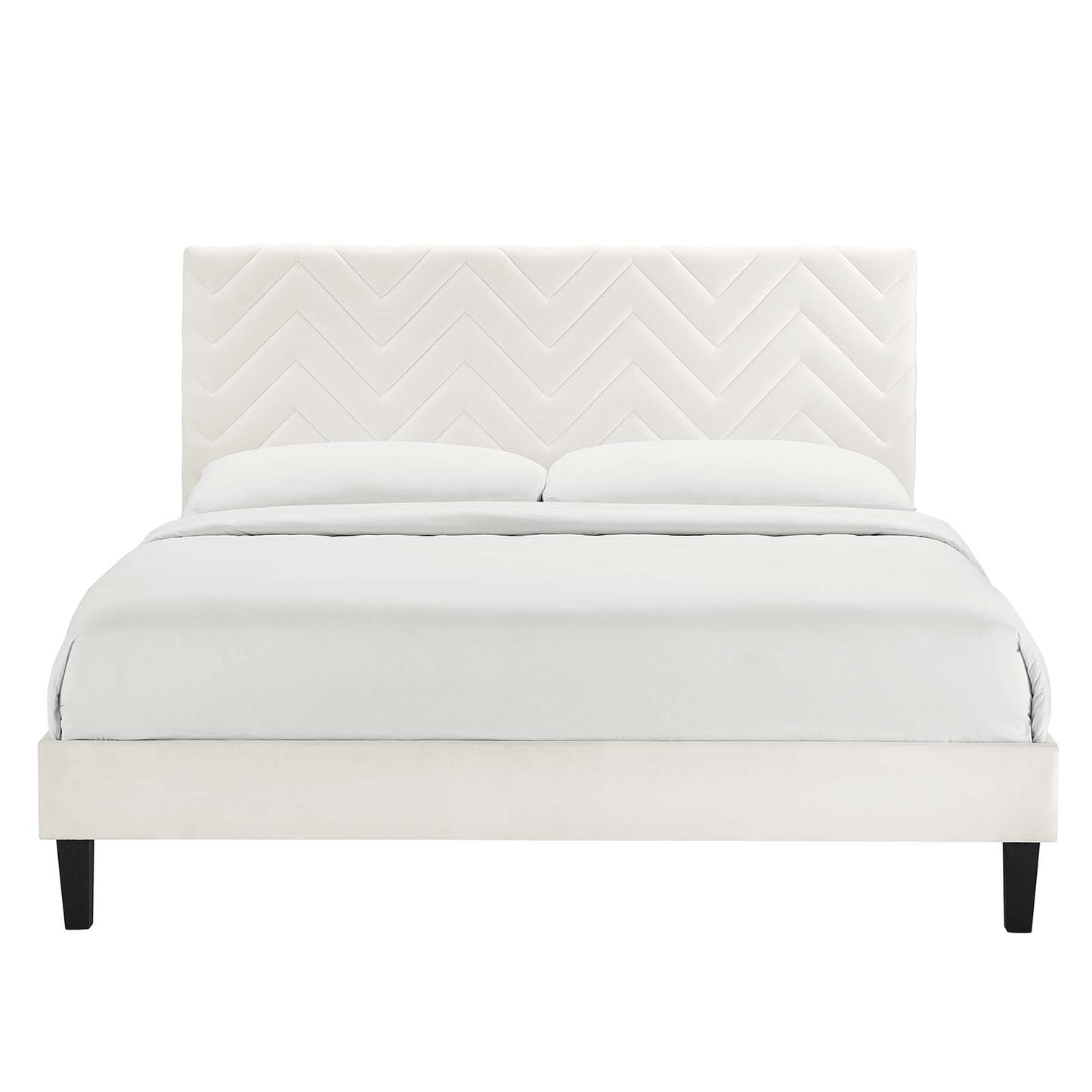 Leah Chevron Tufted Performance Velvet Twin Platform Bed By Modway - MOD-6985 | Beds | Modishstore - 27