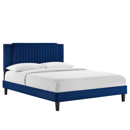 Zahra Channel Tufted Performance Velvet Twin Platform Bed By Modway - MOD-6986 | Beds | Modishstore - 17