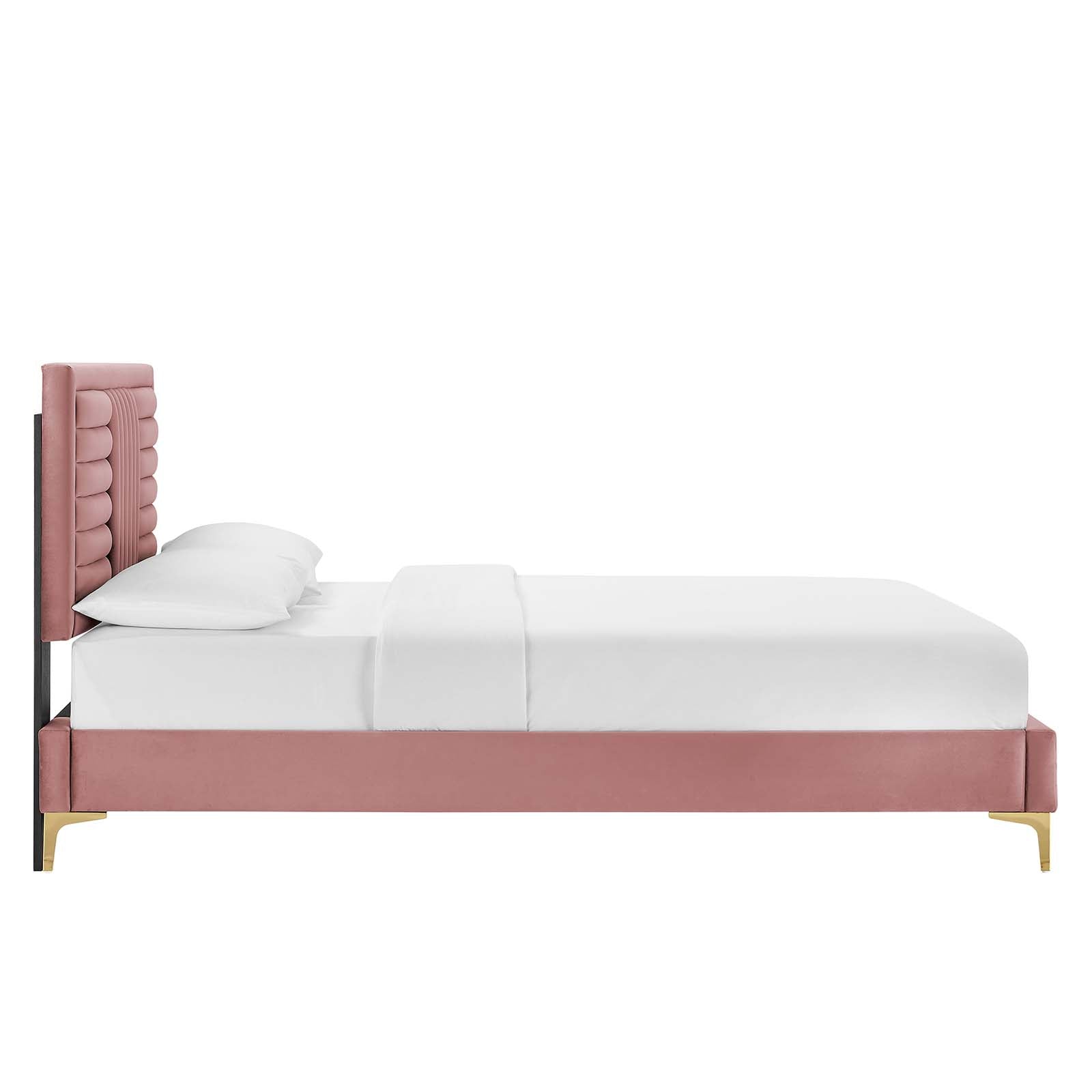 Sofia Channel Tufted Performance Velvet Twin Platform Bed By Modway - MOD-6991 | Beds | Modishstore - 10