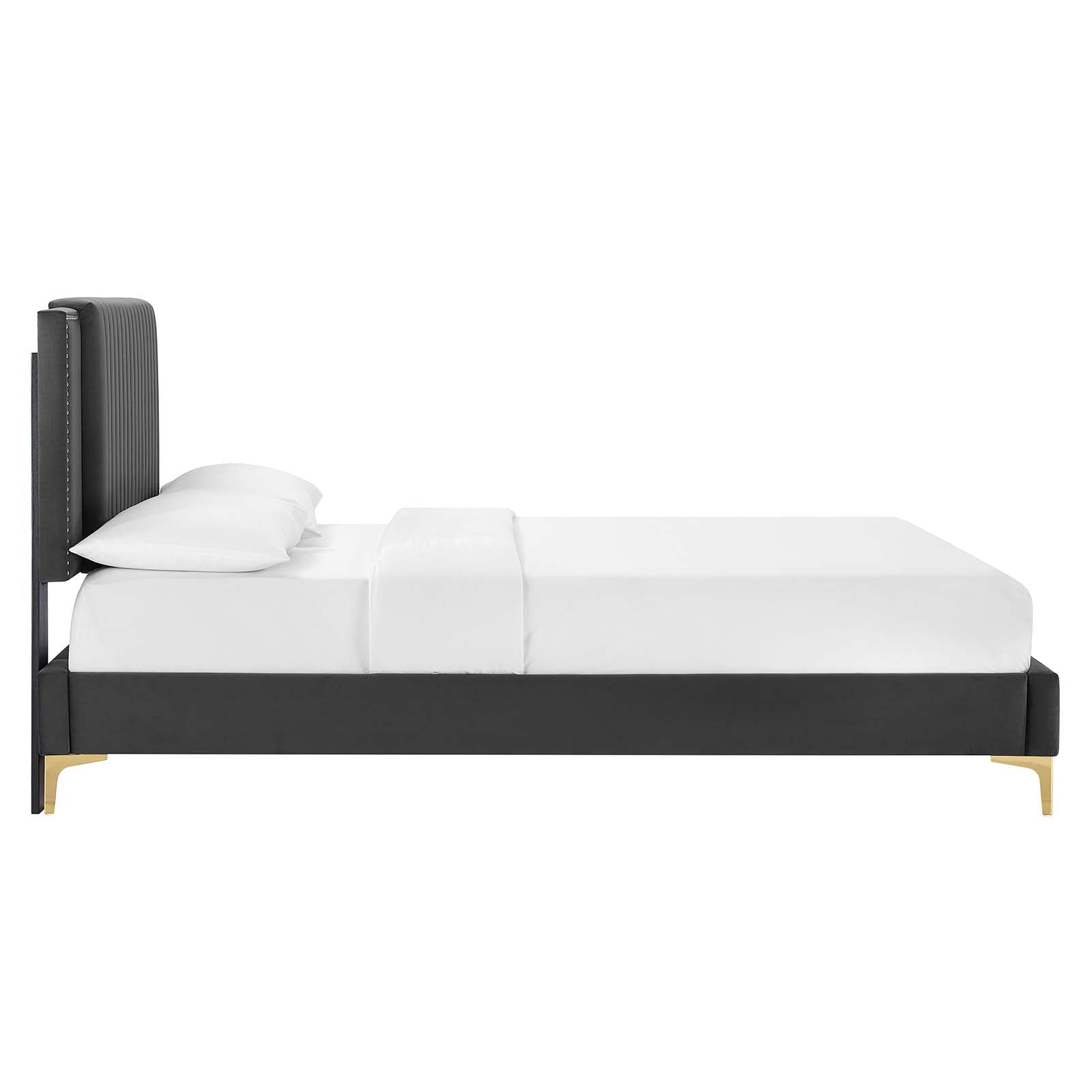 Zahra Channel Tufted Performance Velvet Full Platform Bed By Modway - MOD-7002 | Beds | Modishstore - 3