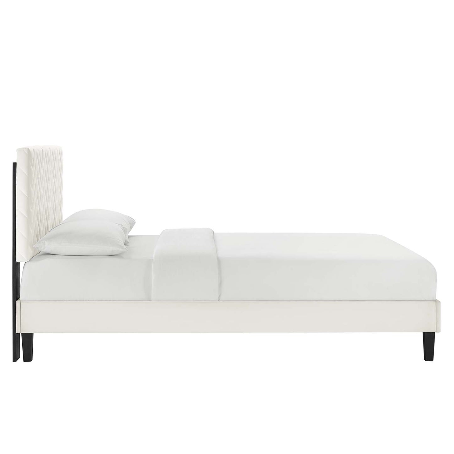 Leah Chevron Tufted Performance Velvet King Platform Bed By Modway - MOD-7009 | Beds | Modishstore - 26