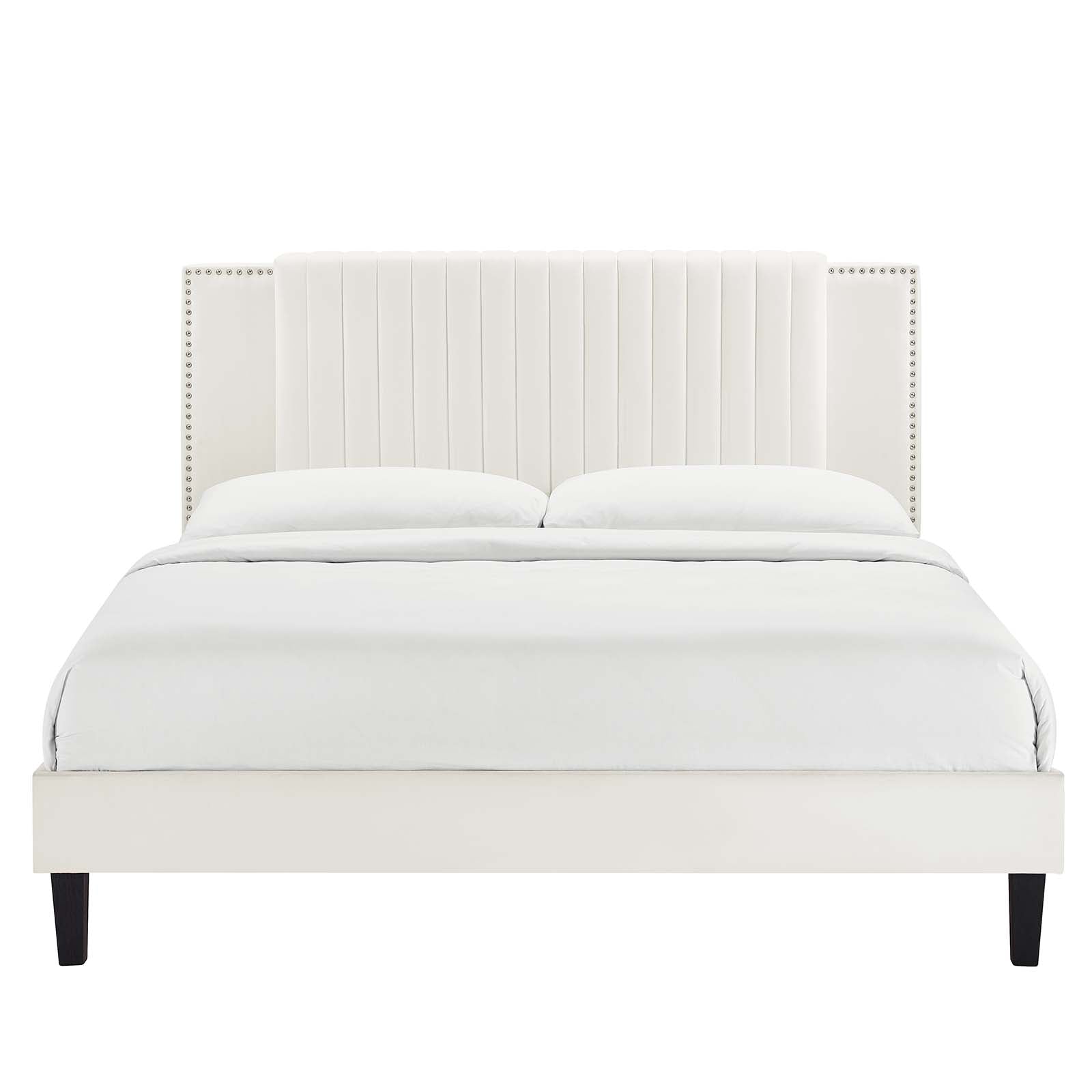 Zahra Channel Tufted Performance Velvet King Platform Bed By Modway - MOD-7010 | Beds | Modishstore - 27