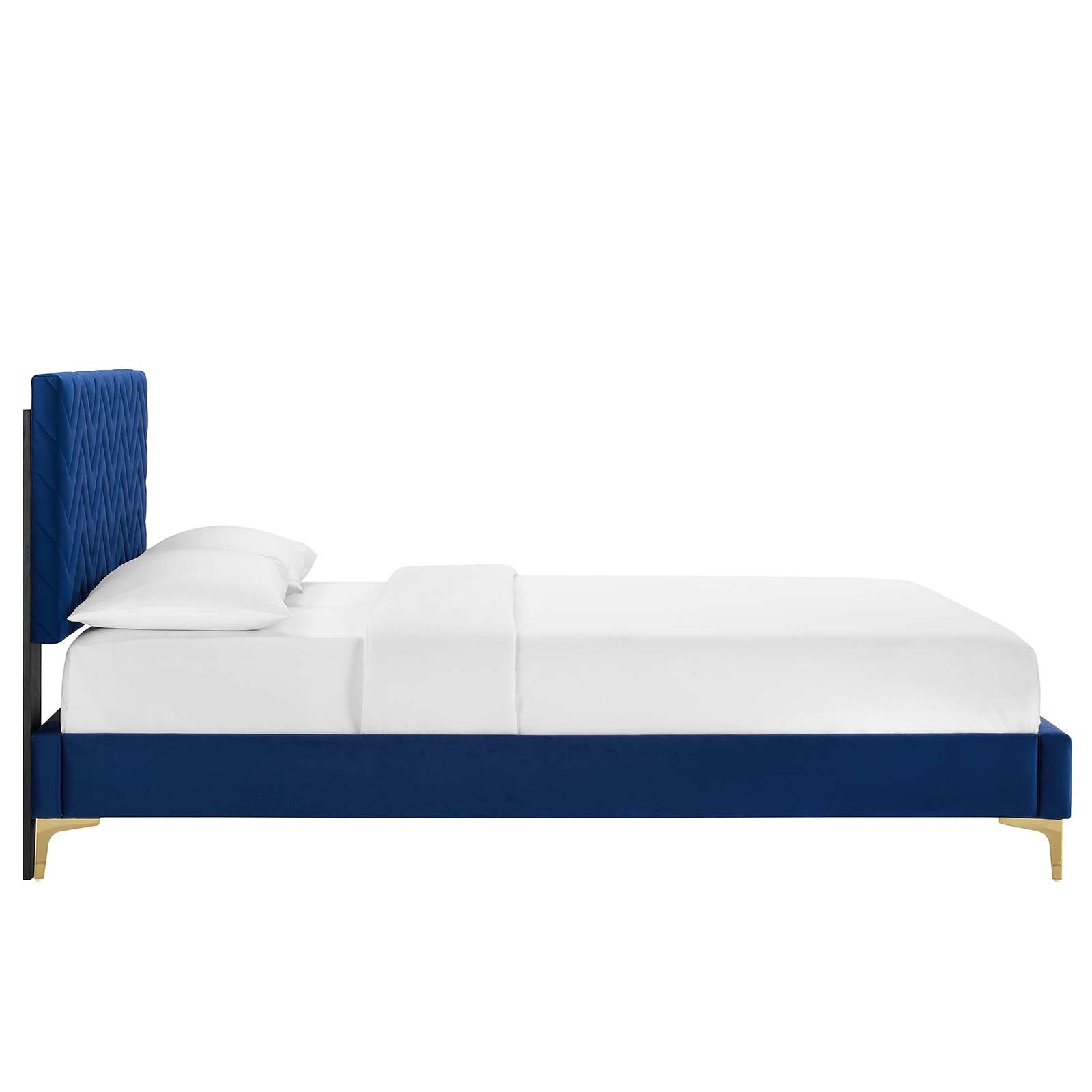 Leah Chevron Tufted Performance Velvet King Platform Bed By Modway - MOD-7013 | Beds | Modishstore - 18