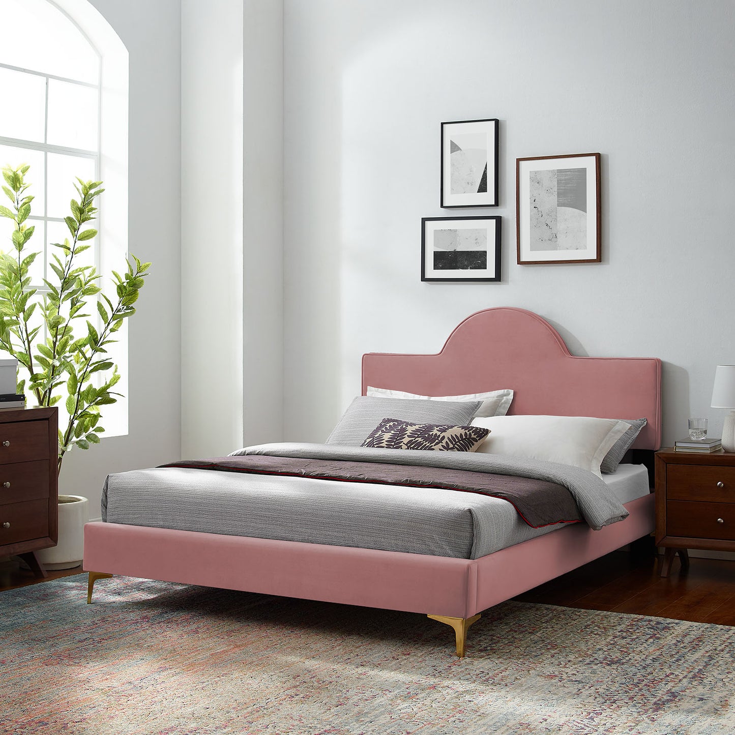 Sunny Performance Velvet King Bed By Modway - MOD-7029 | Beds | Modishstore - 11