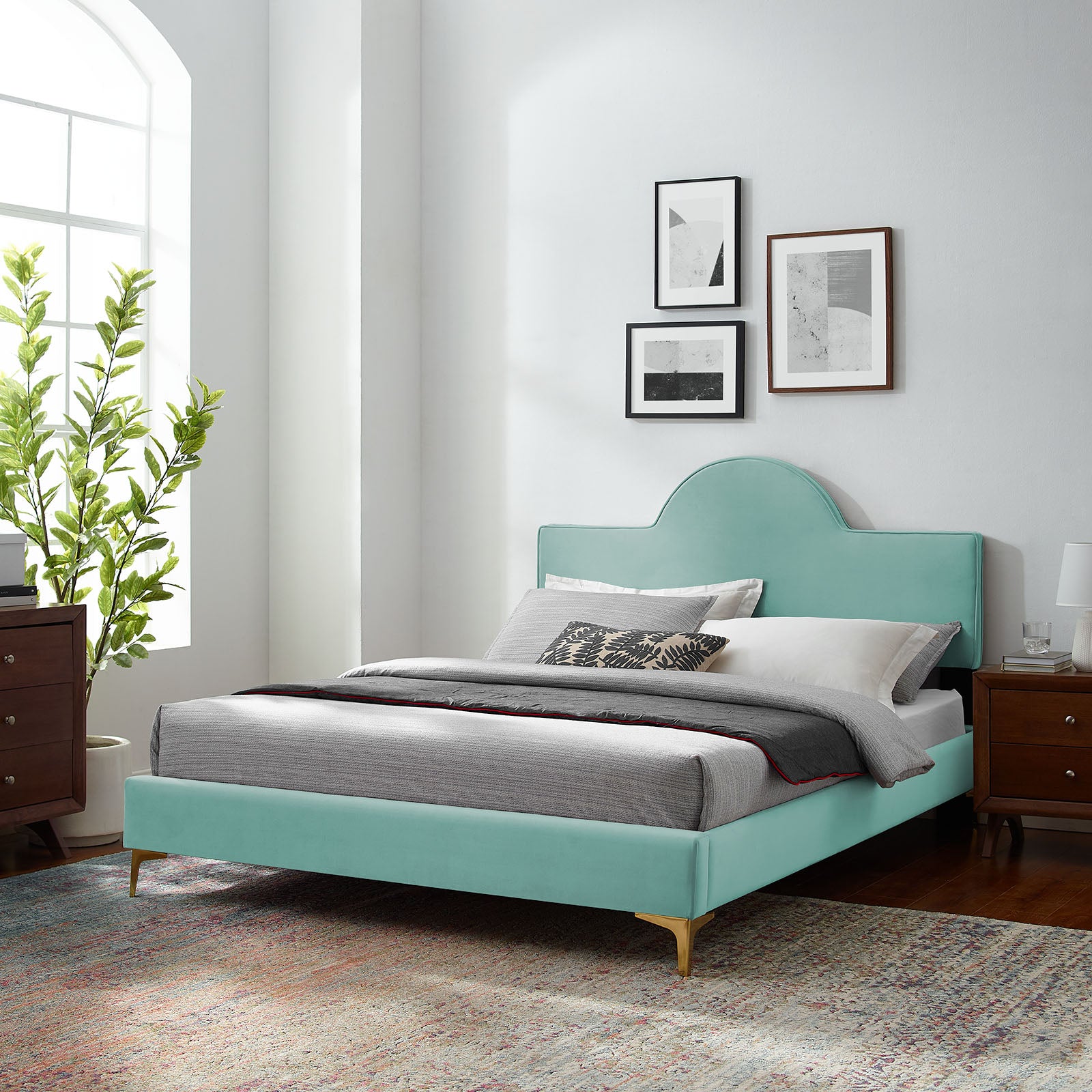 Sunny Performance Velvet King Bed By Modway - MOD-7029 | Beds | Modishstore - 29