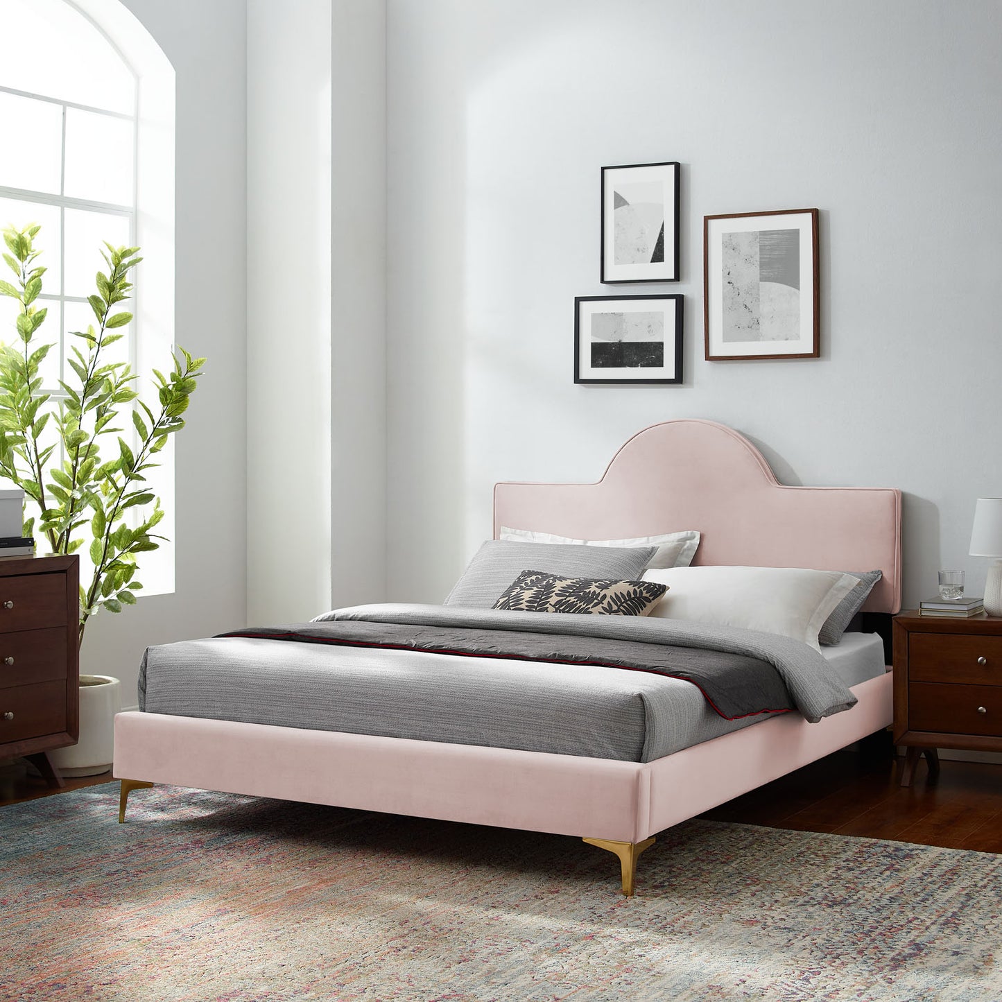 Sunny Performance Velvet King Bed By Modway - MOD-7029 | Beds | Modishstore - 47