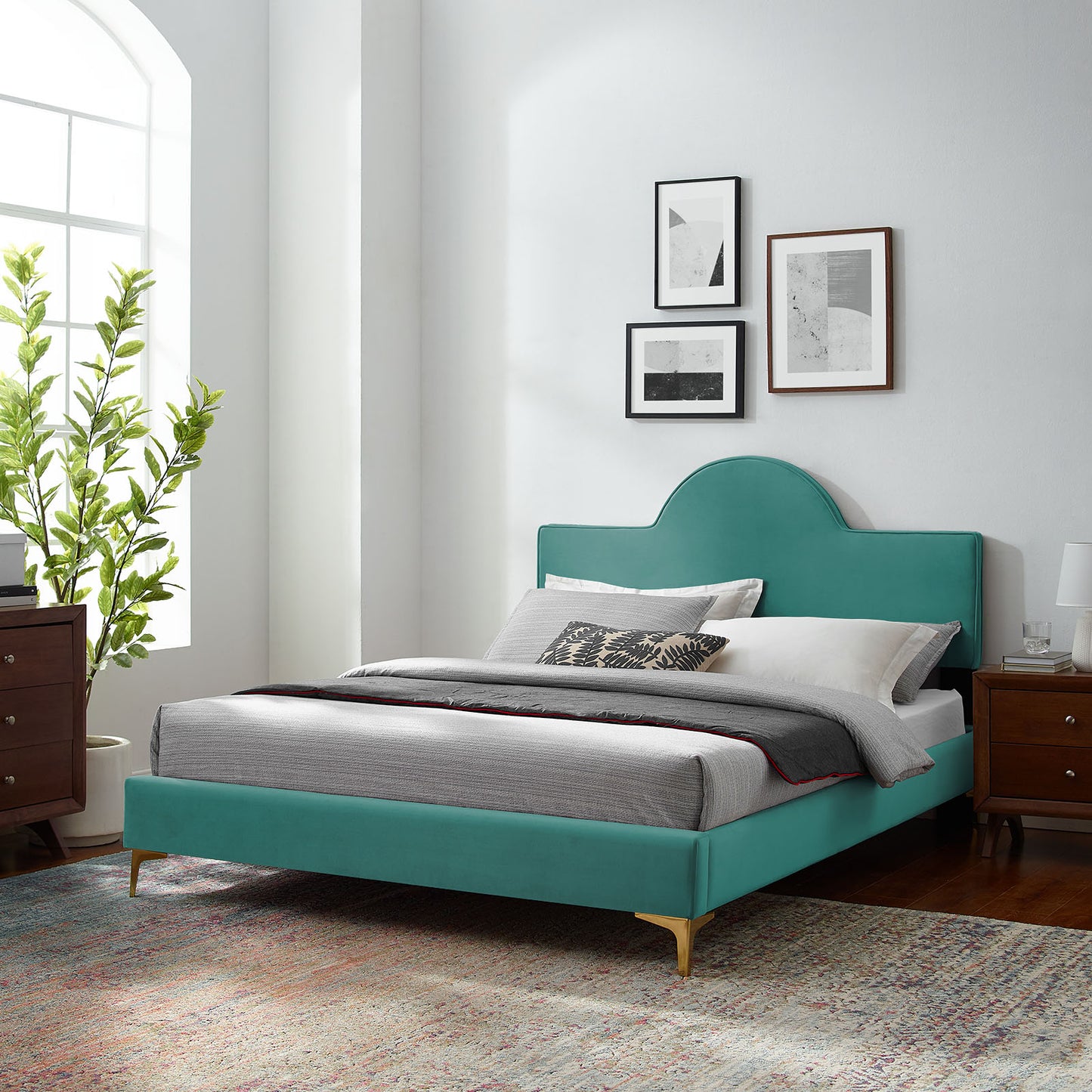 Sunny Performance Velvet King Bed By Modway - MOD-7029 | Beds | Modishstore - 56