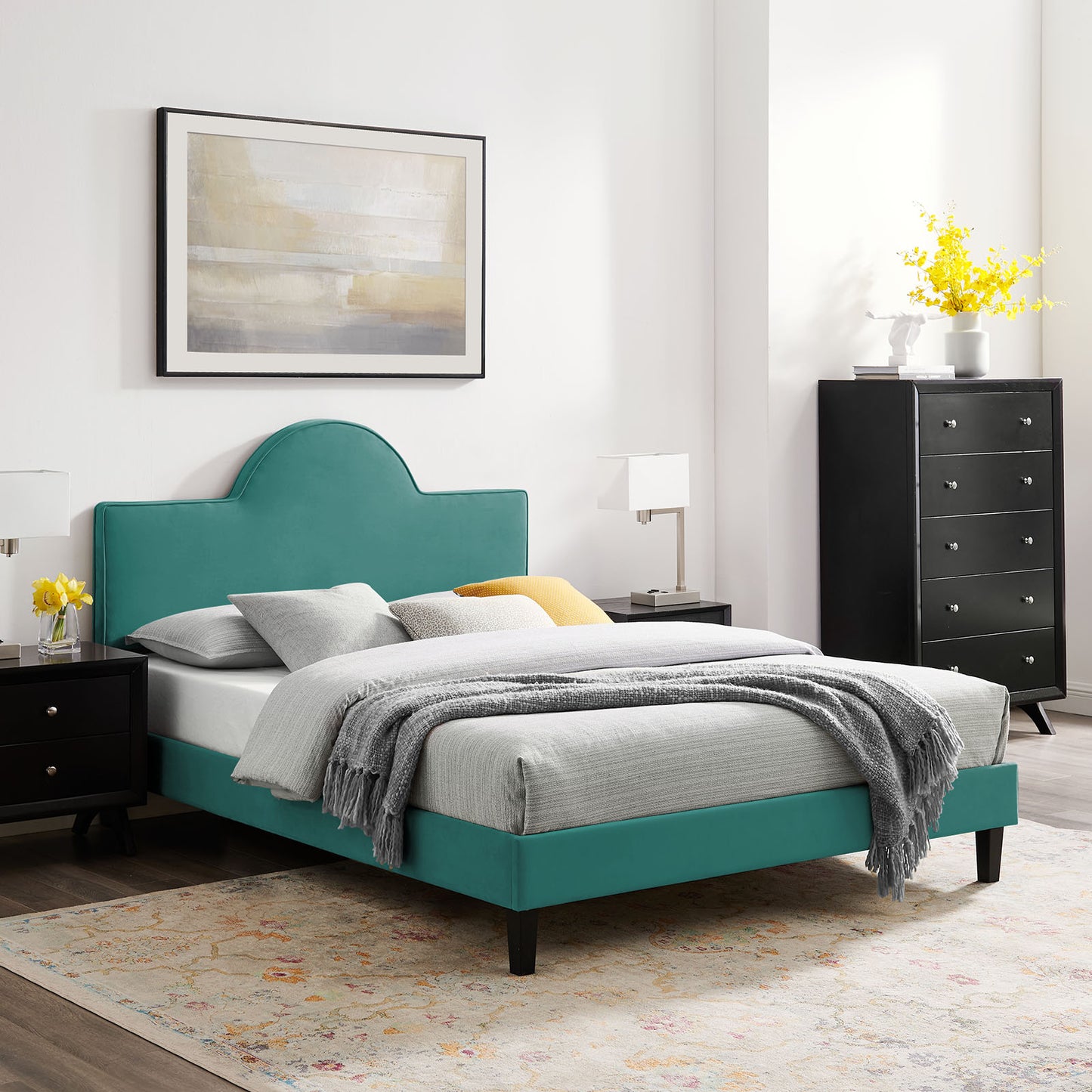 Soleil Performance Velvet King Bed By Modway - MOD-7035 | Beds | Modishstore - 56