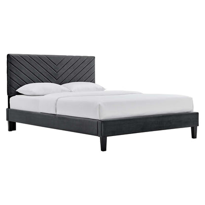 Roxanne Performance Velvet King Platform Bed By Modway - MOD-7046 | Beds | Modishstore - 1