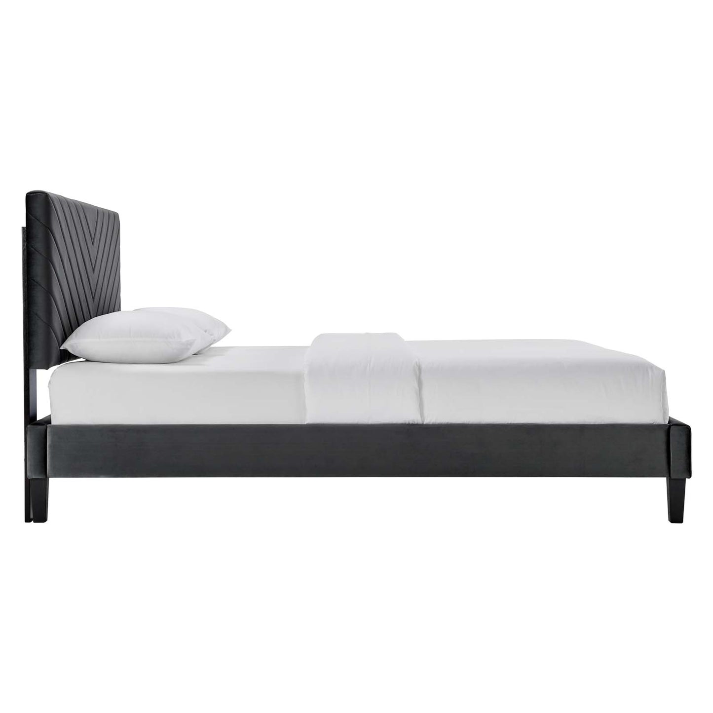 Roxanne Performance Velvet King Platform Bed By Modway - MOD-7046 | Beds | Modishstore - 2