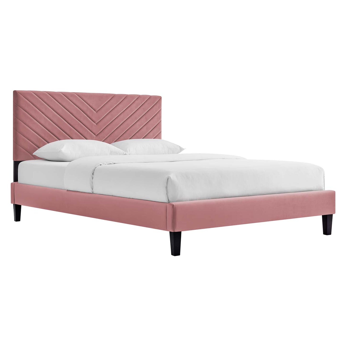 Roxanne Performance Velvet King Platform Bed By Modway - MOD-7046 | Beds | Modishstore - 9