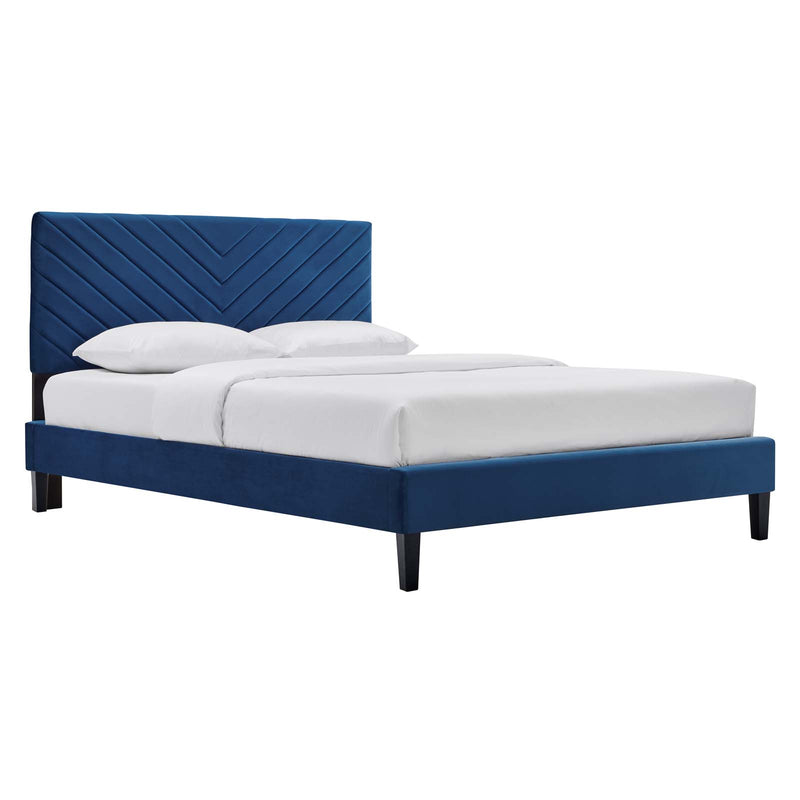 Roxanne Performance Velvet King Platform Bed By Modway - MOD-7046 | Beds | Modishstore - 17