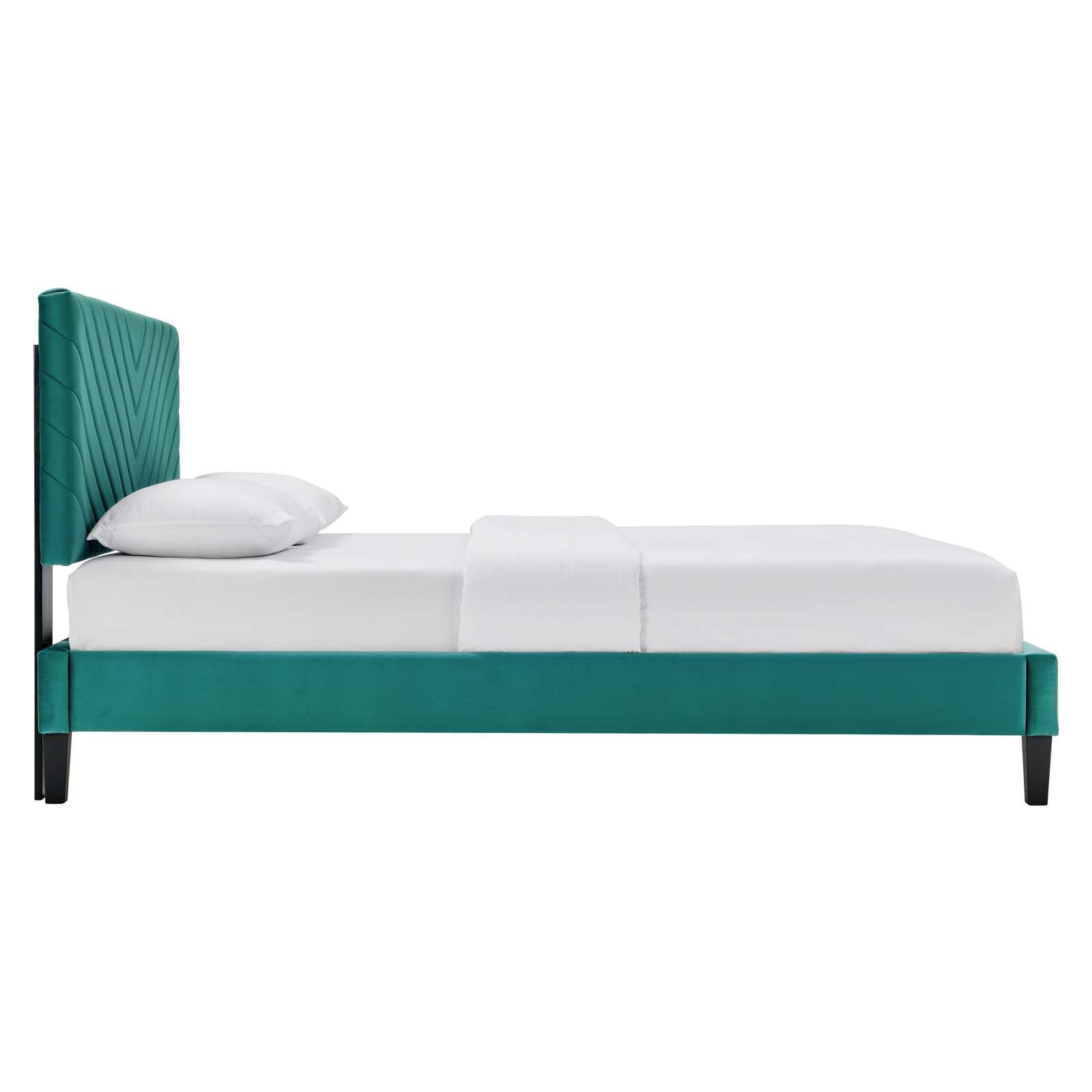 Roxanne Performance Velvet King Platform Bed By Modway - MOD-7046 | Beds | Modishstore - 27