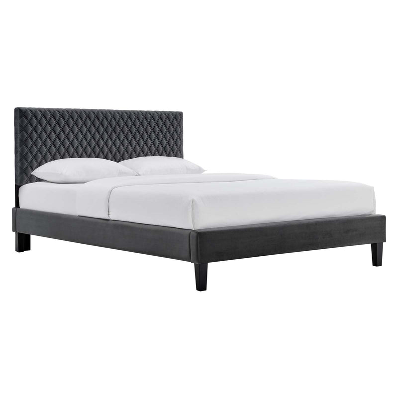 Garcelle Performance Velvet King Platform Bed By Modway - MOD-7048 | Beds | Modishstore - 1