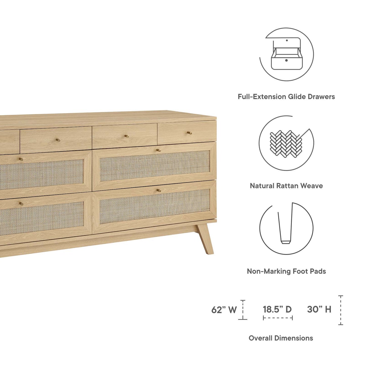 Soma 8-Drawer Dresser By Modway - MOD-7054 | Dressers | Modishstore - 7