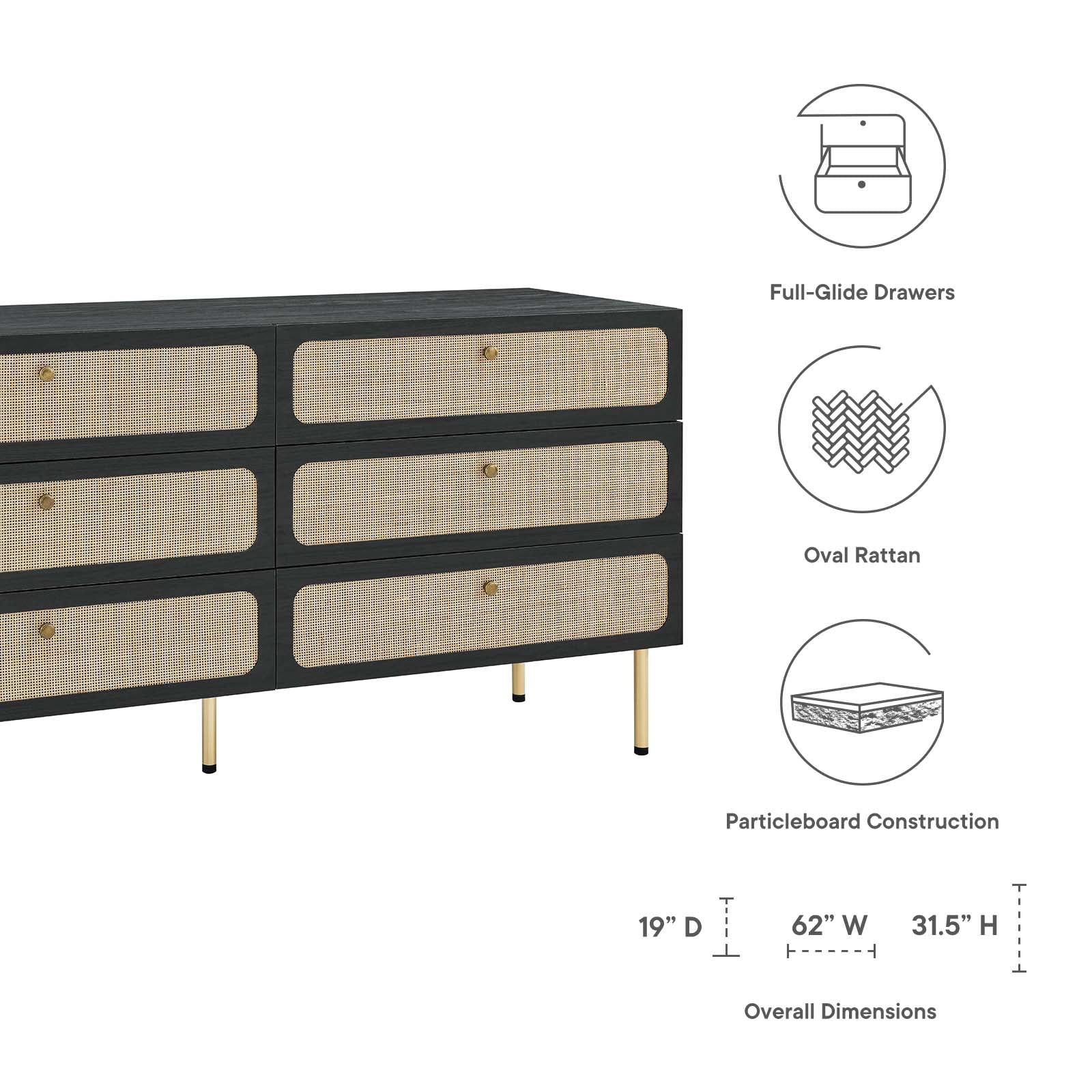 Chaucer 6-Drawer Dresser By Modway - MOD-7067 | Dressers | Modishstore - 7