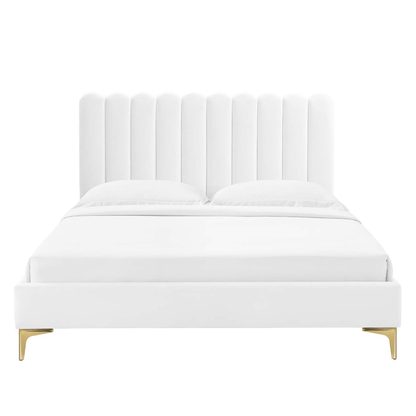 Reagan King Performance Velvet Platform Bed By Modway - MOD-7076 | Beds | Modishstore - 124