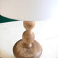 Carved Wooden Table Lamp With Of White Barrel Shade By Kalalou | Table Lamps | Modishstore - 2