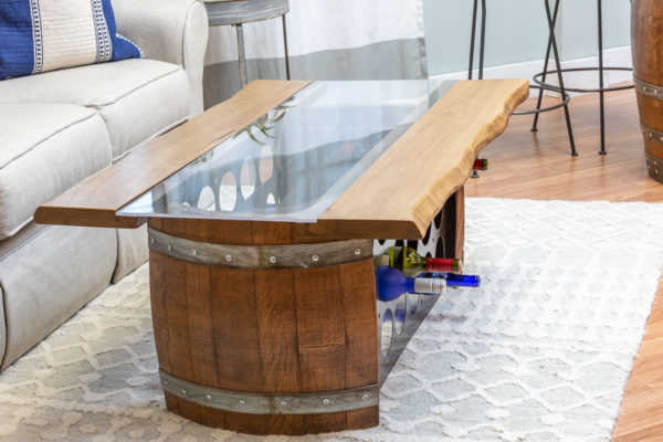 Wine bottle best sale coffee table