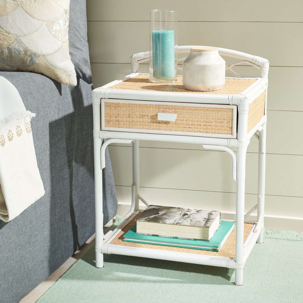 Safavieh Bea 1 Drawer 1 Shelf Nightstand - White | Nightstands | Modishstore