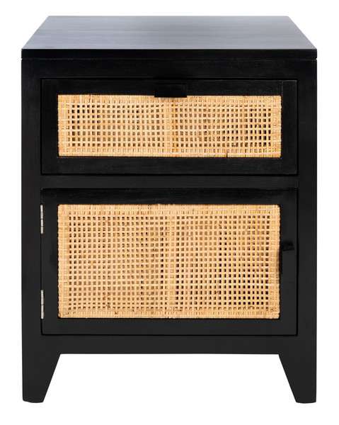 Safavieh Devon 1 Drawer 1 Door Nightstand - Black | Nightstands | Modishstore