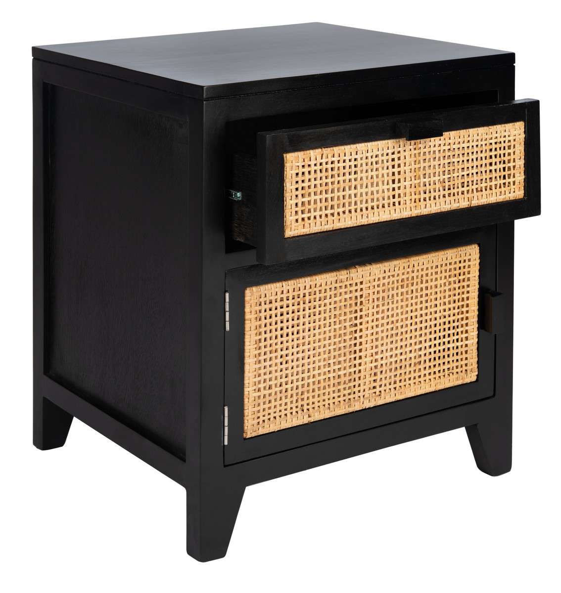 Safavieh Devon 1 Drawer 1 Door Nightstand - Black | Nightstands | Modishstore - 3