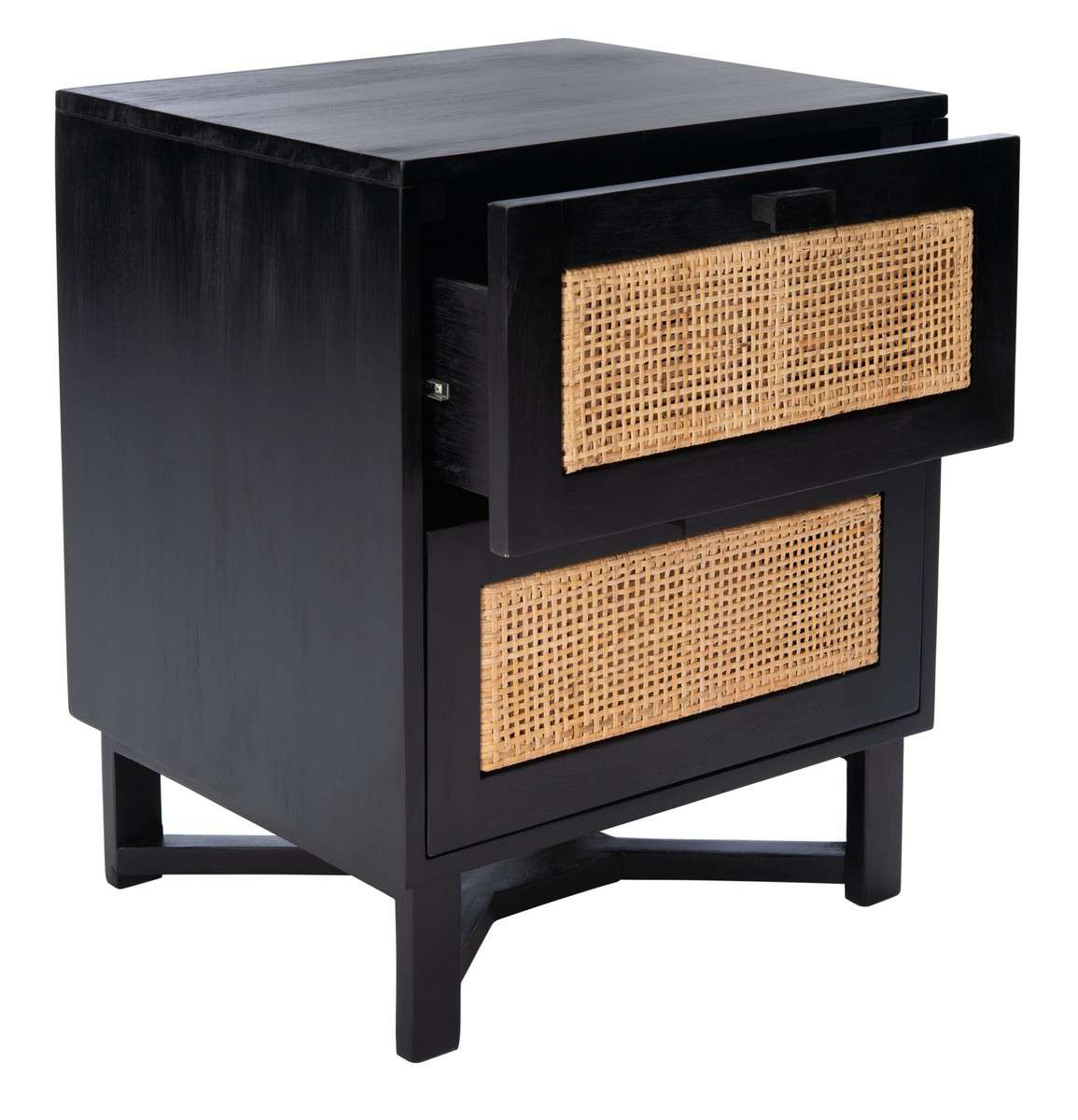 Safavieh Hedwig 2 Drawer Nightstand - Black | Nightstands | Modishstore - 3