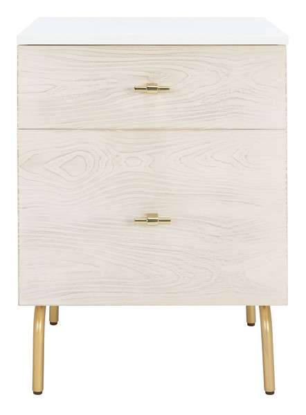 Safavieh Genevieve 2 Drawer Nightstand - White | Nightstands | Modishstore