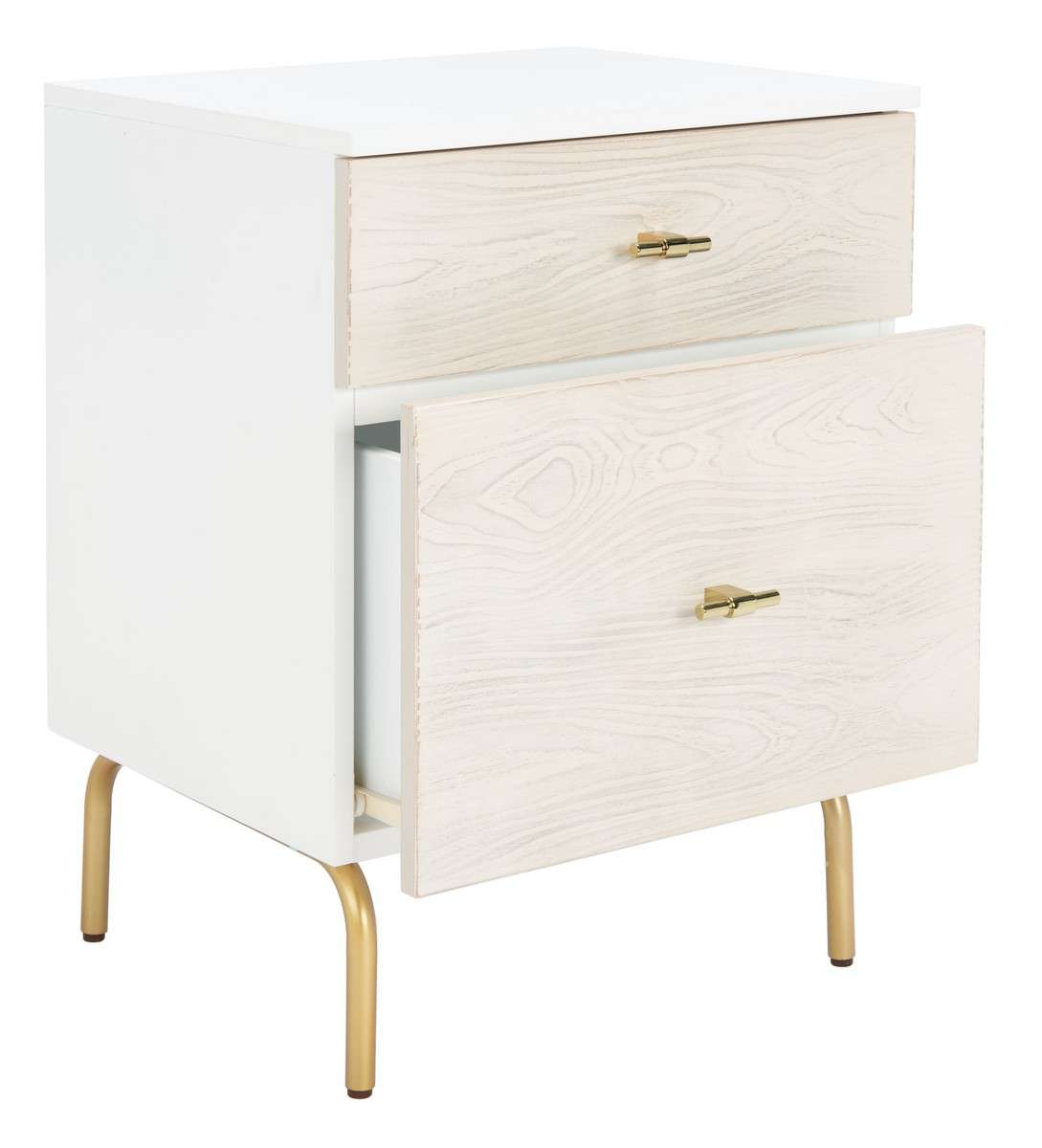 Safavieh Genevieve 2 Drawer Nightstand - White | Nightstands | Modishstore - 2