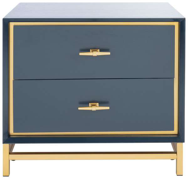 Safavieh Fenno 2 Drawer Nightstand - Teal | Nightstands | Modishstore - 3