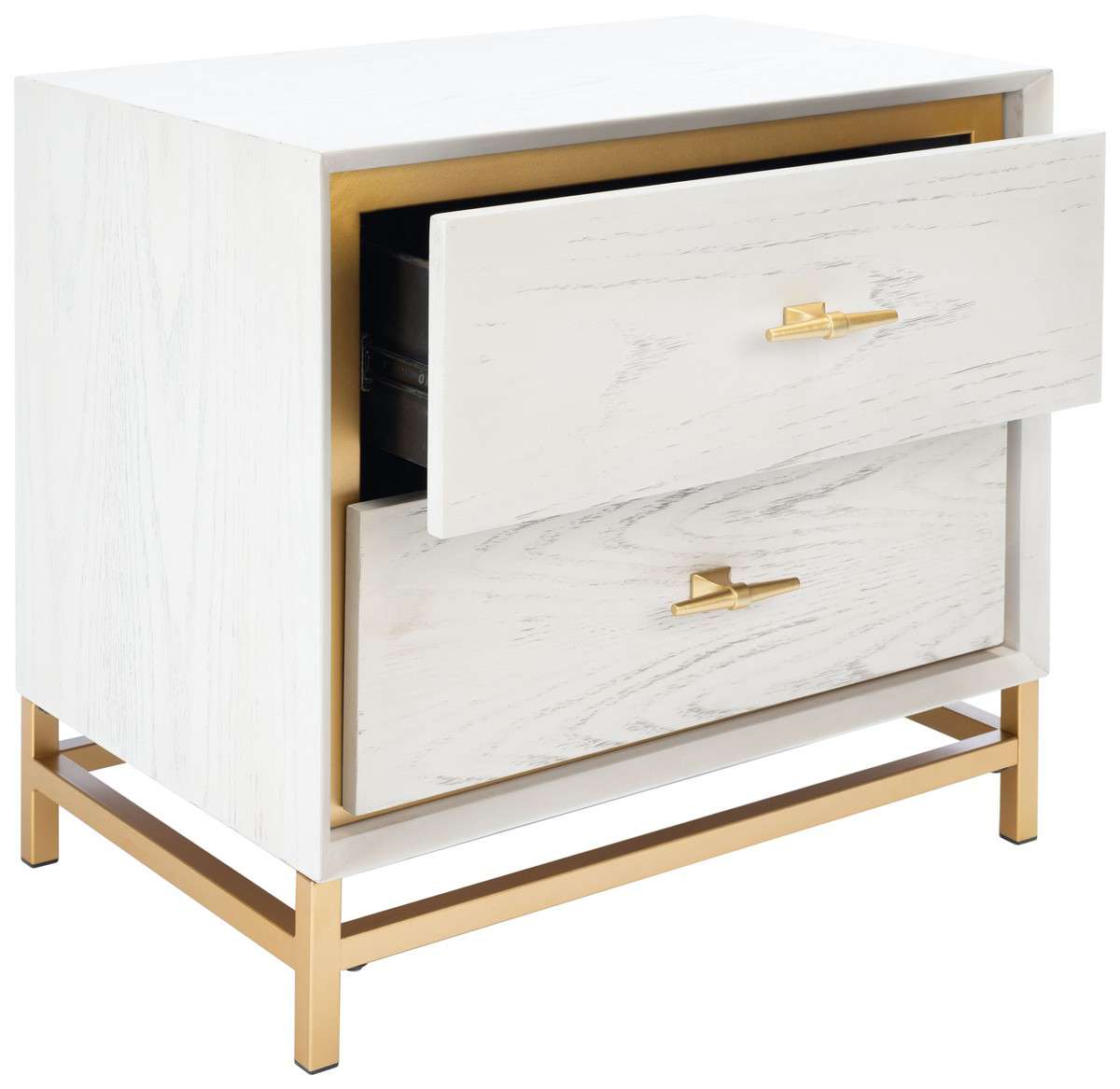 Safavieh Fenno 2 Drawer Nightstand - White Washed | Nightstands | Modishstore - 3