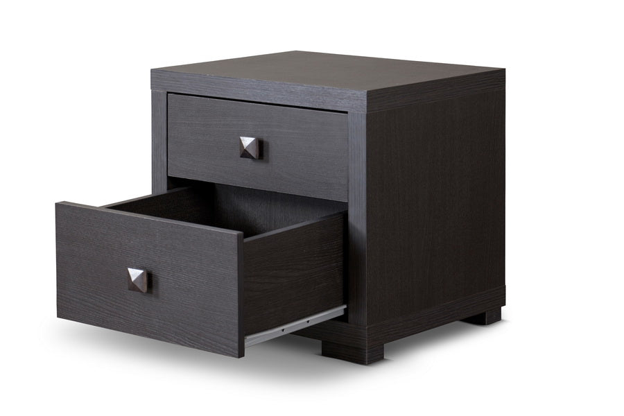 baxton studio espresso silverstone modern nightstand | Modish Furniture Store-3