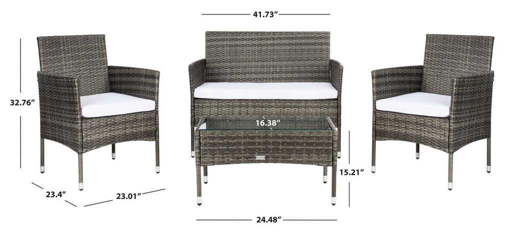 Safavieh Abdul 4Pc Living Set | Outdoor Sofas, Loveseats & Sectionals |  Modishstore  - 23