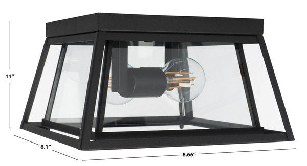 Safavieh Rydler Outdoor Flush Mount - Black | Outdoor Lights | Modishstore - 3