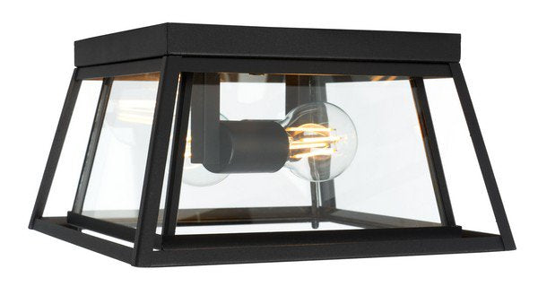 Safavieh Rydler Outdoor Flush Mount - Black | Outdoor Lights | Modishstore