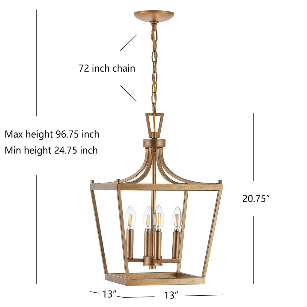 Safavieh Nichi 4Lt Pendant - Gold Painted | Pendant Lamps | Modishstore - 4