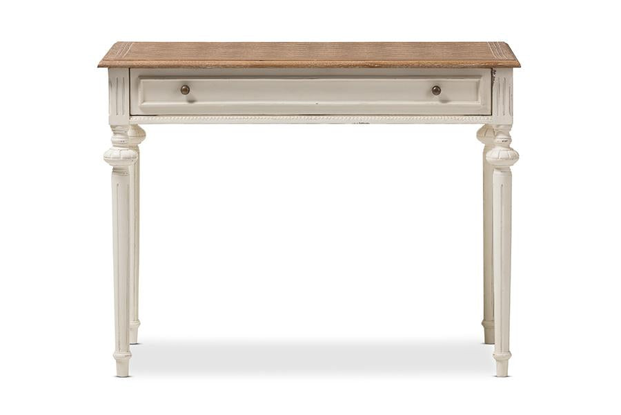 Baxton Studio Marquetterie French Provincial Weathered Oak and