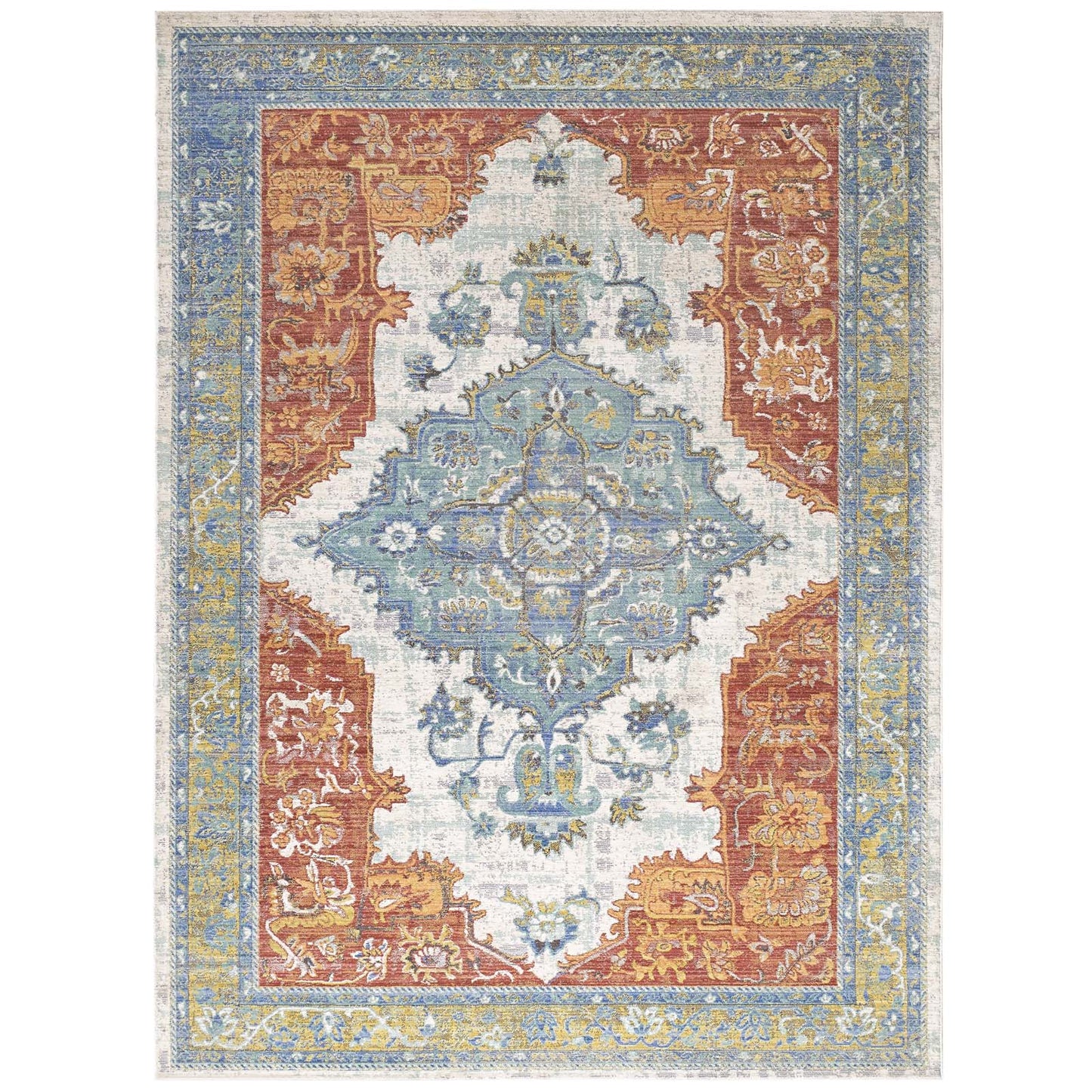 Modway Citlali Distressed Southwestern Aztec 5x8 Area Rug - R-1122-58 | Rugs | Modishstore - 1