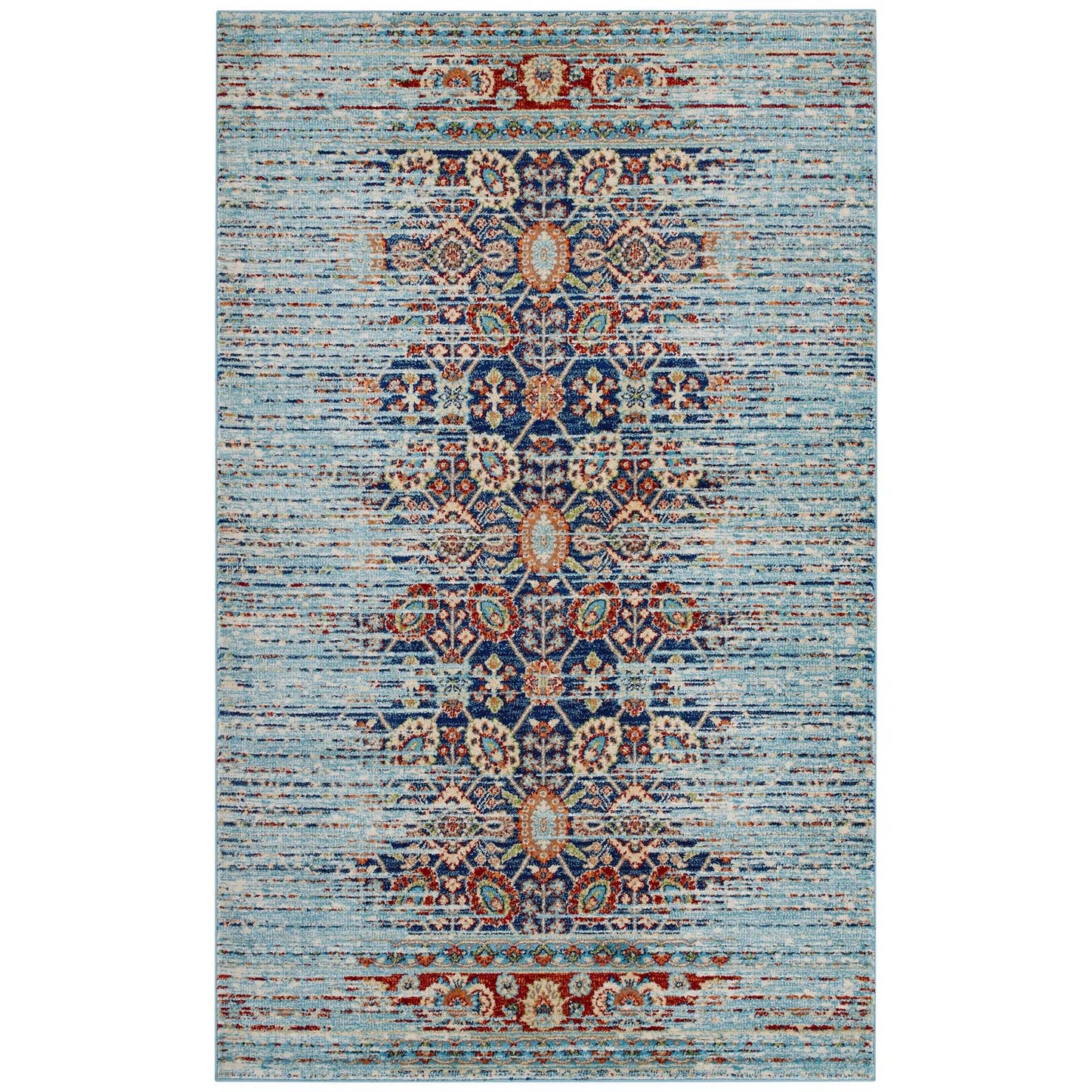 Modway Naria Distressed Persian Medallion 5x8 Area Rug - R-1146-58 | Rugs | Modishstore - 1