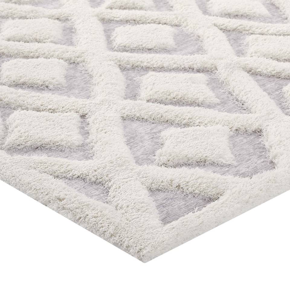 Modway Whimsical Morsel Abstract Diamond Lattice 5x8 Shag Area Rug - R-1152-58 | Rugs | Modishstore - 4