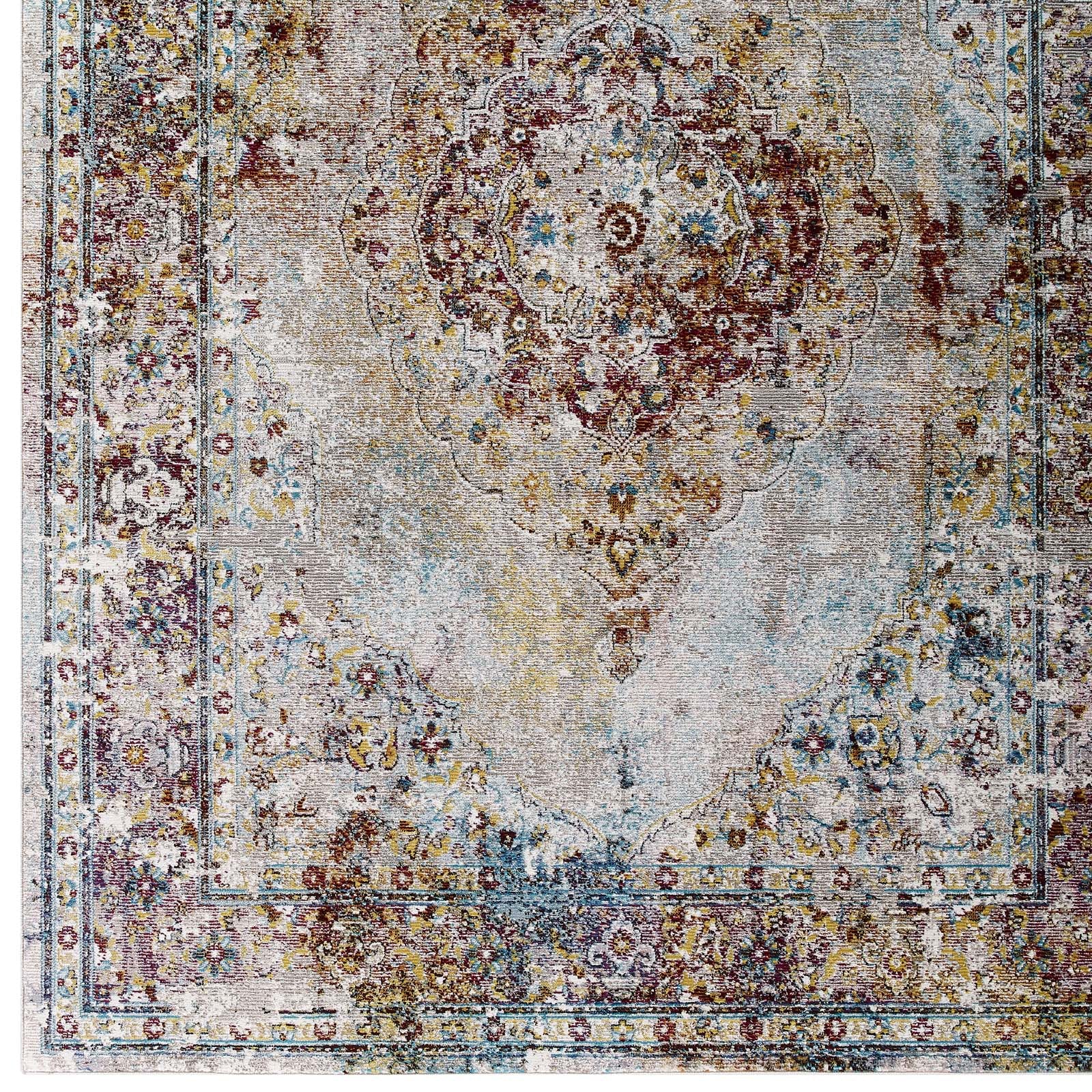 Modway Success Merritt Transitional Distressed Floral Persian Medallion 4x6 Area Rug - R-1158-46 | Rugs | Modishstore - 2