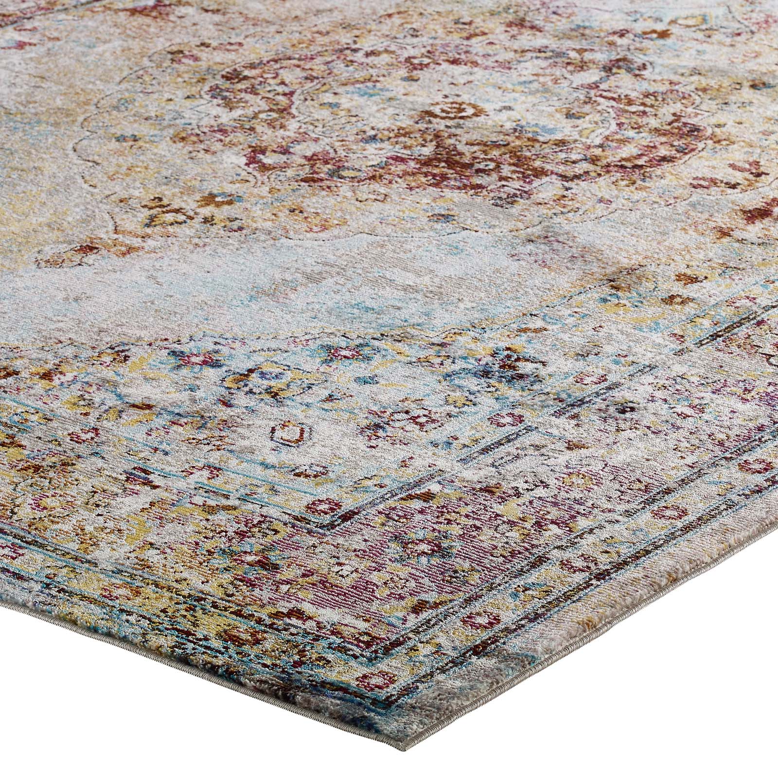 Modway Success Merritt Transitional Distressed Floral Persian Medallion 4x6 Area Rug - R-1158-46 | Rugs | Modishstore - 3