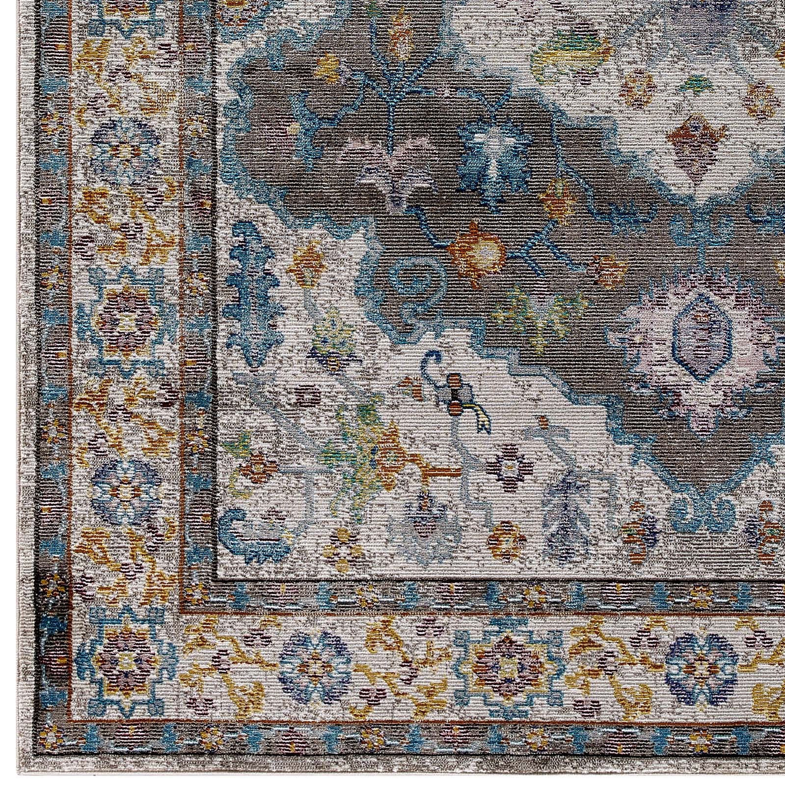 Modway Success Anisah Distressed Floral Persian Medallion 4x6 Area Rug - R-1163-46 | Rugs | Modishstore - 2