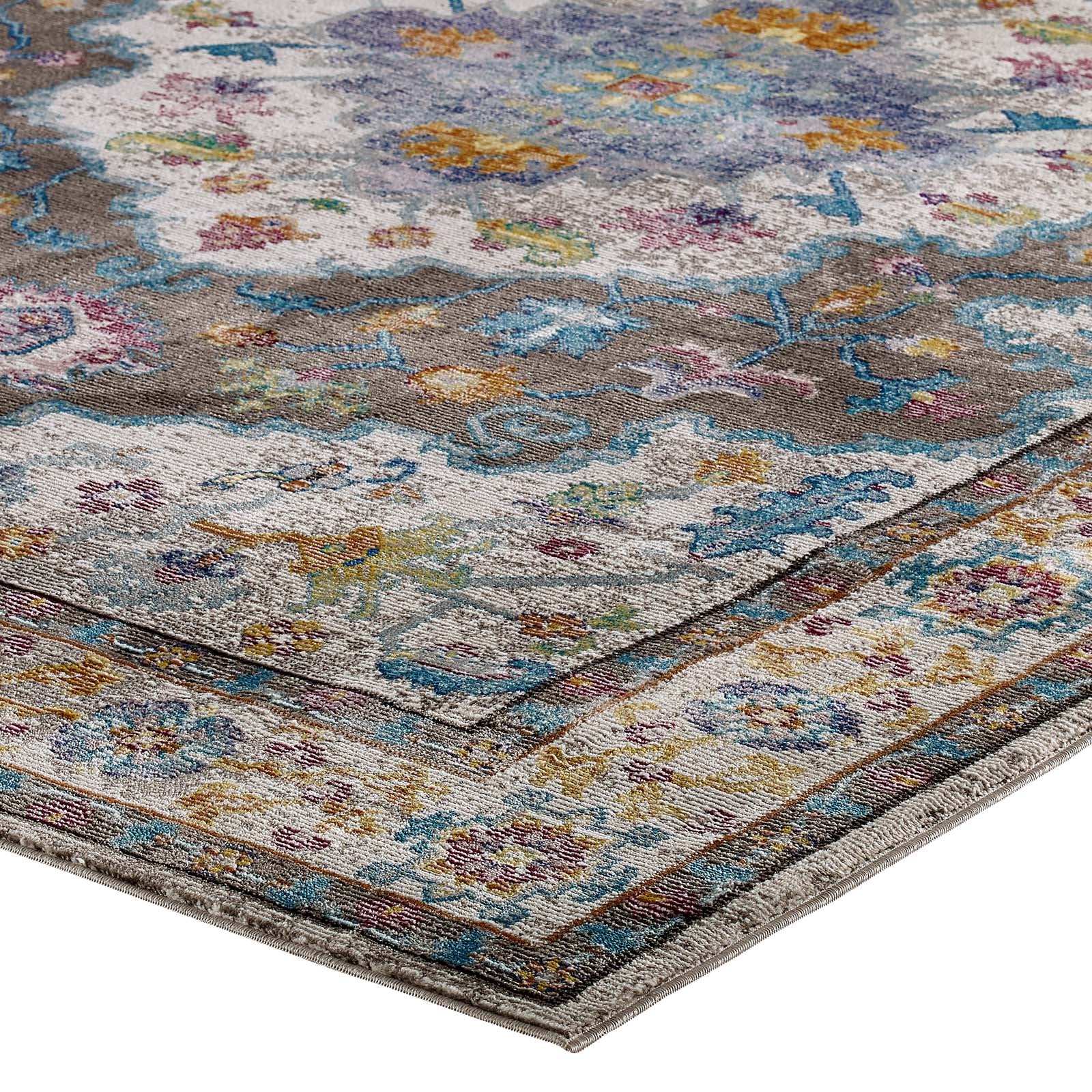 Modway Success Anisah Distressed Floral Persian Medallion 4x6 Area Rug - R-1163-46 | Rugs | Modishstore - 3