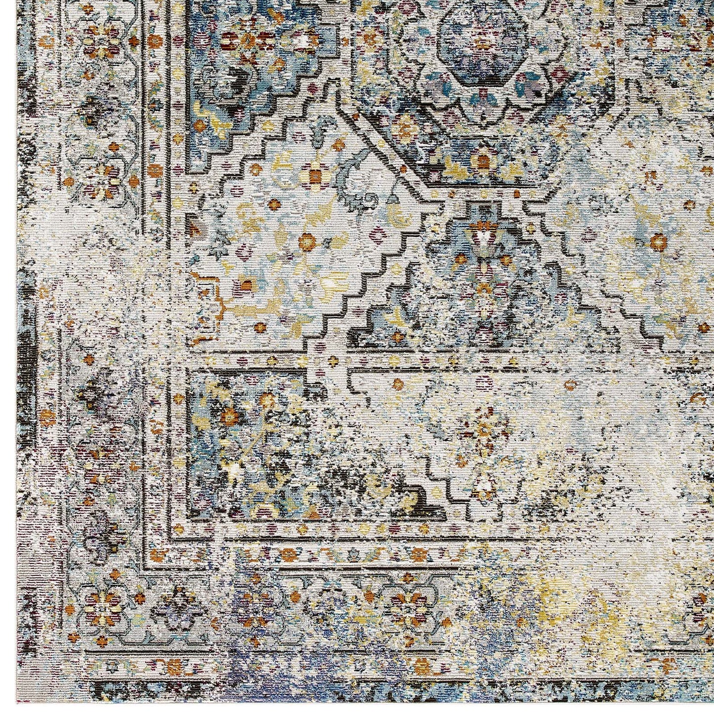 Modway Success Jacinda Distressed Vintage Floral Persian Medallion 4x6 Area Rug - R-1164-46 | Rugs | Modishstore - 2