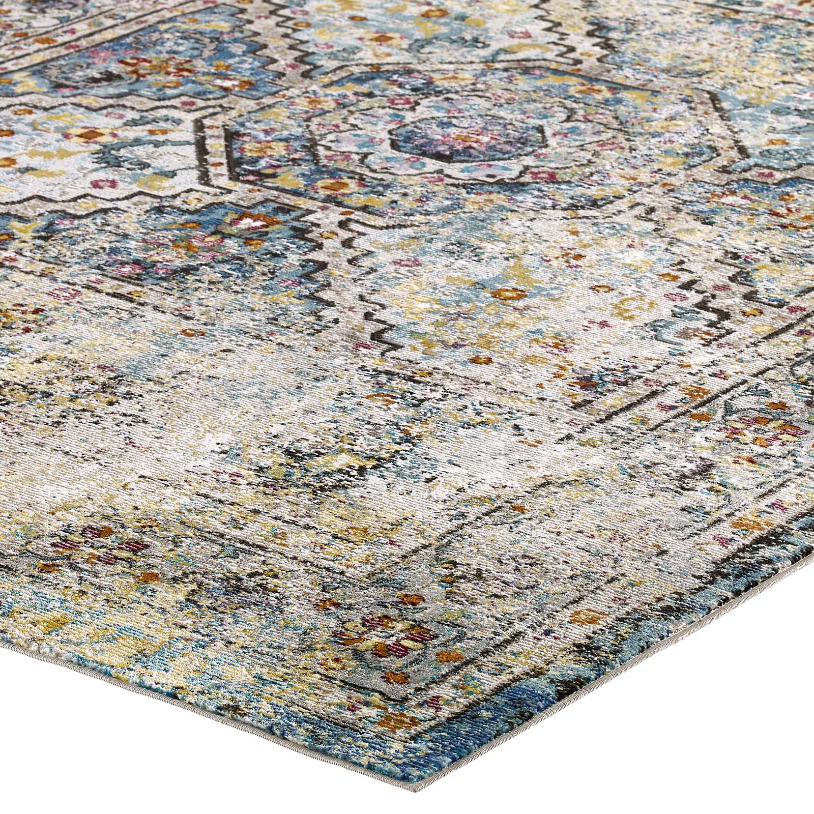 Modway Success Jacinda Distressed Vintage Floral Persian Medallion 4x6 Area Rug - R-1164-46 | Rugs | Modishstore - 3